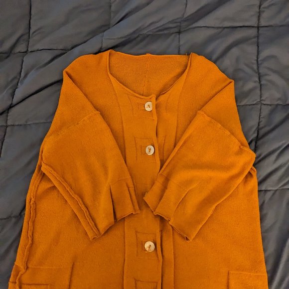 Skif International SKIFO Button Knit Cardigan Orange - Picture 11 of 13
